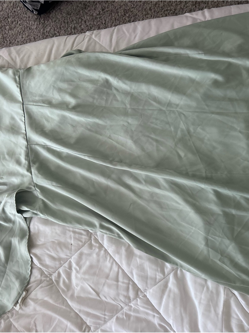 Light Sage Green Satin Dress